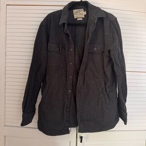 Grayers Charcoal Gray Wool Blend Button Front Outdoor Cold Weather Shirt Jacket